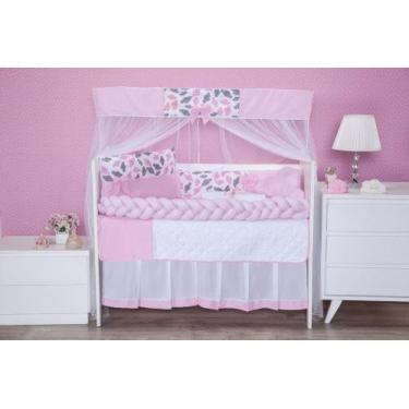 Imagem de Kit Berço Americano 11 Peças Com Mosquiteiro e Trança (Menina e Menino