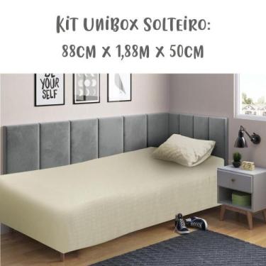 Imagem de Jogo de Lençol 2 Peças Box Conjugado Unibox Solteiro Cru Arrumadinho E