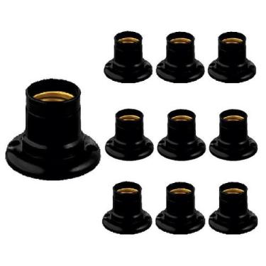 Imagem de Kit 10 Bocal Fixo de Teto Receptáculo Soquete Plástico E27 - Rohdina