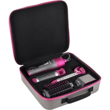 Imagem de Kit Escova Secador Quanta QTKCS7001 4 Em 1 Bivolt - Cinza/Rosa
