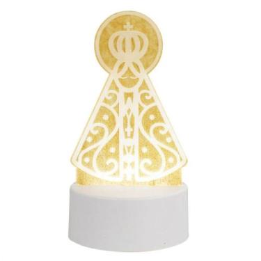 Imagem de Luminária Nossa Senhora Aparecida Placa Luz Branca 18 Cm - 3D CRIATIVE