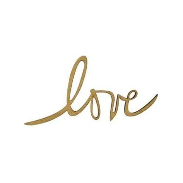 Imagem de Pacote 50 Aplique Love P 11x4,8 Mdf Madeira - ATACADÃO DO ARTESANATO M
