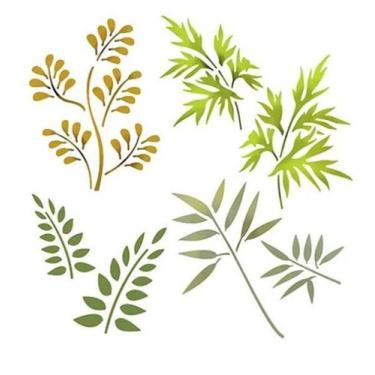 Imagem de Stencil Pintura Folhas Stxx-044 20x20cm Litoarte