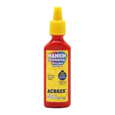Imagem de Tinta Nankin Profissional Para Contornos 20ml Acrilex , VERMELHO FOGO