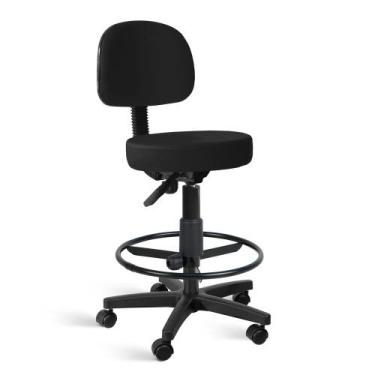 Imagem de Cadeira Mocho Palmi Giratória Alta c/aro 0505 - Arazzi, Preto