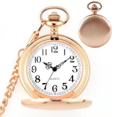 Imagem de Relógio De Bolso Com Corrente Antigo Vintage Rose Gold Liso - Things N