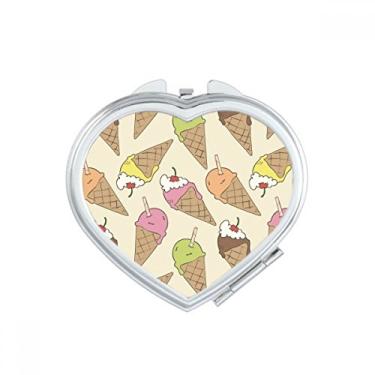 Imagem de Sorvete de chocolate, sorvete, coração, espelhado, viagem, ampliação, portátil, bolso para maquiagem