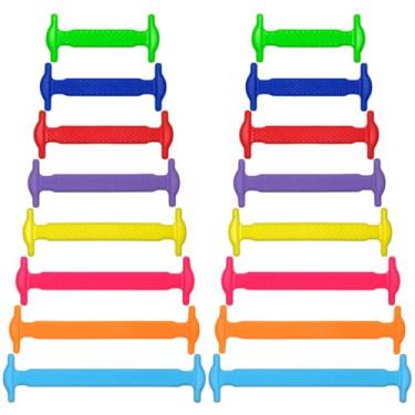 Imagem de YIIOCCC Cadarços sem amarrar para crianças e adultos elásticos de silicone elástico sem amarrar cadarços