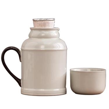Imagem de Xícara De Chá De Cerâmica Com Infusor E Tampa, Conjunto De Bule De Chá Pequeno E Xícara De Caneca Para Casa, Confortável Para Beber(Style2)