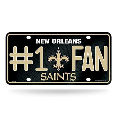 Imagem de Placa de licença NFL Rico Industries #1 Fan Metal, santos de Nova Orleans