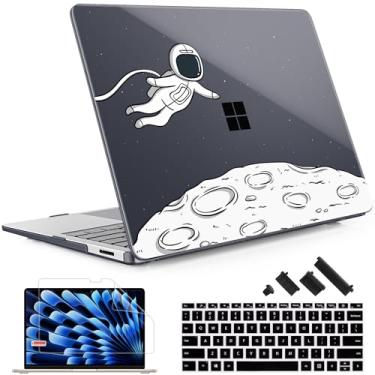 Imagem de May Chen Capa compatível apenas com Microsoft Surface Laptop 7 Windows PC 2024+ de 13,8 polegadas com CPU ARM e Copilot+ alimentado por IA, capa rígida de plástico com capa de teclado, astronauta