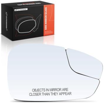 Imagem de A-Premium Vidro espelhado aquecido do lado direito do passageiro com placa de suporte - compatível com Ford Fiesta 2011-2019 - Espelho convexo de vista lateral externa com vidro Spotter