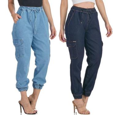 Imagem de Kit 2 Calças Jogger HNO Jeans Bolso Lateral Azul, 40
