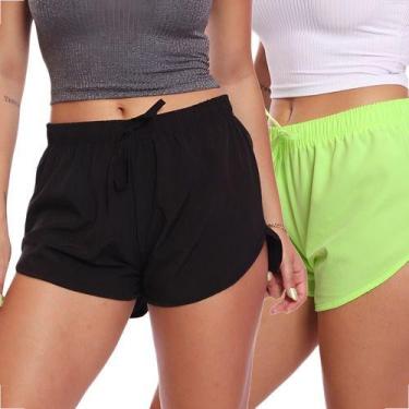 Imagem de Kit 2 Shorts Feminino Tactel Moda Praia Piscina Verão Adulto - MC Digi