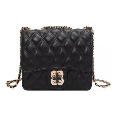 Imagem de Bolsa Transversal Feminina Acolchoada Corrente Envio 24hrs - AlwyStore