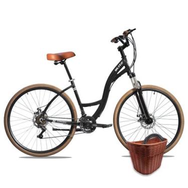 Imagem de kit Bicicleta Blitz Comodo Aro 29 Shimano 21v + Cestinha e cadeado, Pr