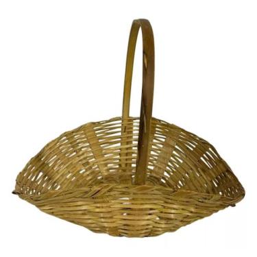 Imagem de Bandejão De Bambu Oval Cesta Fraldeira Vime Palha Com 48cm - INSPIRA F