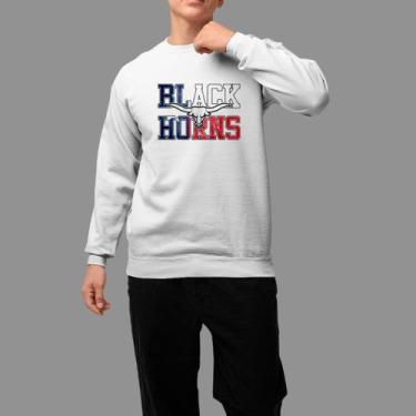 Imagem de Moletom Gola Careca Basico Masculino Moda Country Inverno Blusa De Fri