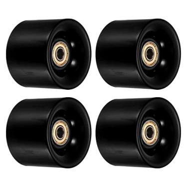 Imagem de PATIKIL Rodas Longboard de 60 mm com rolamentos ABEC-11, pacote com 4 rodas de rua para skates Cruiser roda de substituição 80A, preto dourado