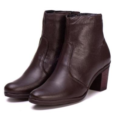 Imagem de Bota Coturno Feminino Em Couro - pettinari, Marrom, 38