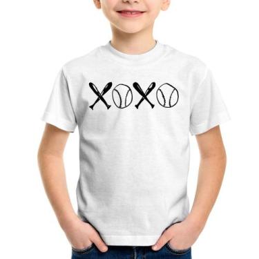 Imagem de Camiseta Infantil Xoxo Baseball - Foca na Moda, Branco, 10