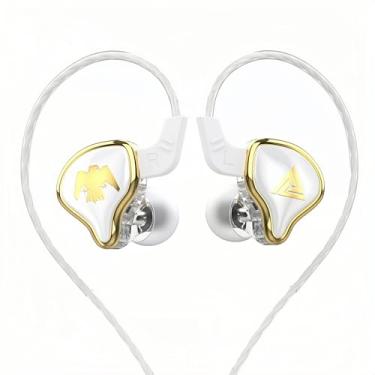Imagem de Fones de ouvido QKZ AK6 ARES HiFi com fio, com microfone, IEMs para jogos com microfone, fones de ouvido intra-auriculares, para músicos cantores (branco)