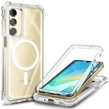 Imagem de WDHD Capa para celular Samsung Galaxy A16-5G transparente | Magnética compatível com MagSafe, cantos elevados, proteção contra quedas à prova de choque