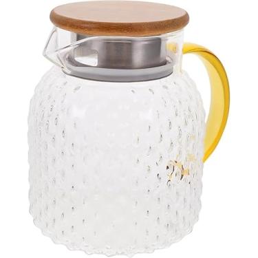 Imagem de Jarra De Vidro Borossilicato Com Tampa Bambu Filtro 1L Sucos