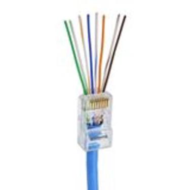 Imagem de Conector Rj45 CAT5E Vazado / facilita a montagem -- Caixa com 100un - 