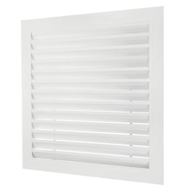 Imagem de PATIKIL Grade de retorno de alumínio de 45,7 cm x 45,7 cm, grade de ventilação de barra linear para sistema HVAC de teto de parede lateral, tamanho externo: 50 cm x 50 cm, branco