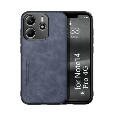 Imagem de Kepuch Silklike Capa para Redmi Note 14 Pro 4G - Case Placa de Metal Embutida - Azul