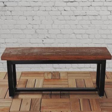 Imagem de Banco Madri - Ferro e Madeira Suze Preto/Imbuia