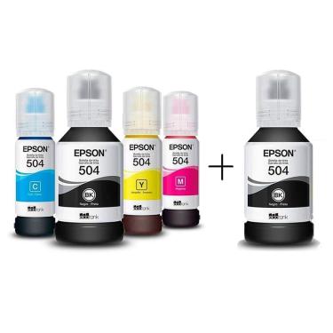 Imagem de Kit De 5 Tintas Epson Original 504 T504 Para/ L6161 L4150 L4160 L6191/l6171