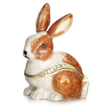 Imagem de Vie jeune Caixa de bugigangas articulada esmaltada pintada à mão, organizador exclusivo de joias de mini colar, armazenamento clássico de joias antigo, estatueta colecionável lembrança decoração de