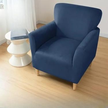 Imagem de Capa de veludo para poltrona, 1 peça, super macia, elástica, para poltronas de clube, cor sólida, capa para sofá individual, para banquetes, hotéis, casa, capa para sofá de clube A10, 1 peça