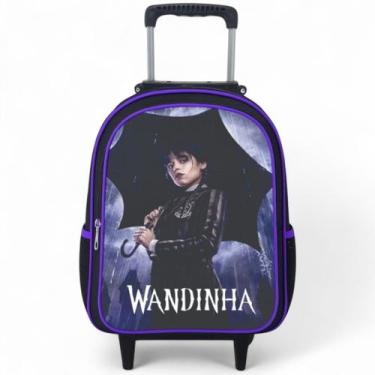 Imagem de Mochila Escolar Rodinha Infantil Menina Bolsa Feminina - RDM, Wandinha