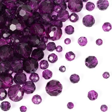 Imagem de Spritewelry Rondelle Contas de vidro facetadas redondas contas de vidro de cristal 4/6/8/10 mm tinta de cozimento fios transparentes para fabricação de joias cerca de 320 peças