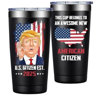 Imagem de Grifarny Presentes de cidadania dos EUA - Presentes para novos cidadãos americanos para amigos da família - Este copo pertence a um incrível copo de cidadão americano 590 ml