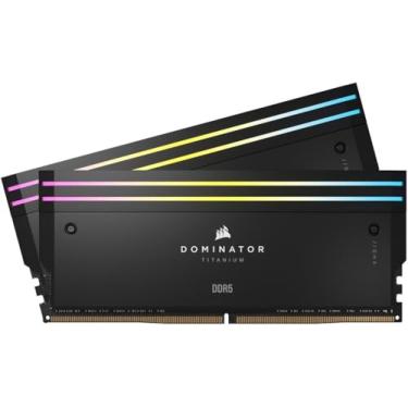 Imagem de CORSAIR DOMINATOR TITANIUM RGB DDR5 RAM 96GB (2x48GB) 6800MHz CL40-50-50-110 1.4V Intel XMP 3.0 Desktop Computer Memory – Black (CMP96GX5M2B6800C40)
