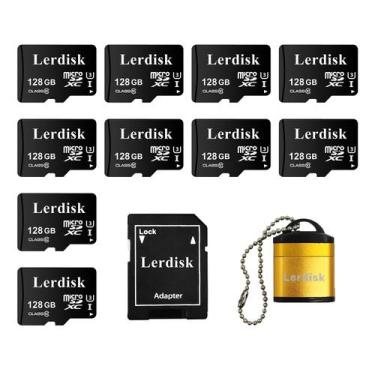 Imagem de Cartão Micro SD Lerdisk 128GB U3 Pacote de 10 com adaptador SD