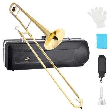 Imagem de Trombone Tenor Slide EASTROCK Bb para iniciantes com estojo e acessóri
