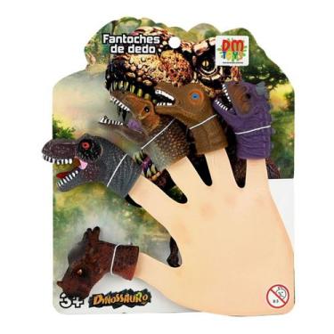 Imagem de Fantoches de Dedo Dedoches Dinossauros Kit com 5 Sortidos DM - Comerci