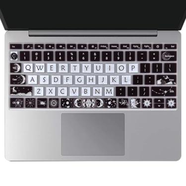 Imagem de Linda capa de teclado para Microsoft Surface Laptop Go / 2/3 31.5 cm, desenhos de letras grandes para teclado protetor, sol e lua