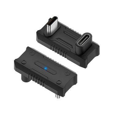 Imagem de xiwai Adaptador de vídeo USB 3.1 tipo C macho para fêmea com ângulo traseiro em forma de U de 20 Gbps compatível com ROG Ally Steam Deck Phone NS Switch