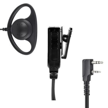 Imagem de stdgove Fone de ouvido de rádio bidirecional, em forma de D, anel de anel, fone de ouvido para Baofeng uv5r uv 5r uv-5r para Retevis rt21 rt22 para Sancom para Kenwood Walkie Talkies de 2 pinos
