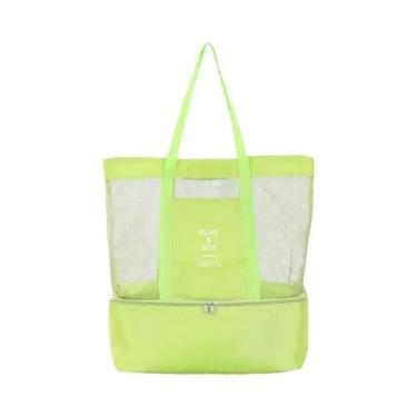 Imagem de Bolsa Tote Transparente De Malha Feminina Grande, Camada Dupla, Preser