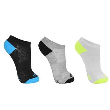 Imagem de Meia Olympikus Treino Cano Invisível Multicolor - 3 Pares, 39 - 44