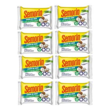 Imagem de Semorin Sabão De Côco Sem Gordura Animal 180gr 8 Un