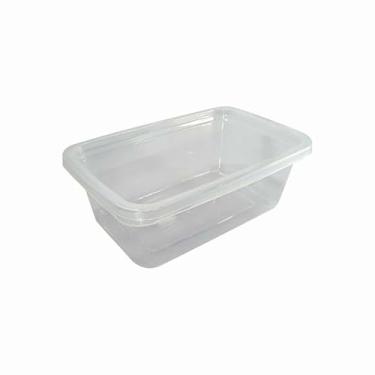 Imagem de Kit 4 Potes Plásticos Free Bpa 3 Litros Transparentes Com Tampa Colorida Marmita Fitness Reutilizável Freezer(3 potes tampa transparente)