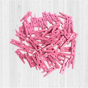 Imagem de Mini pregador Mini prendedor De Madeira 2,5cm pacote Varal De Foto Mural Memory(ROSA CLARO,300)